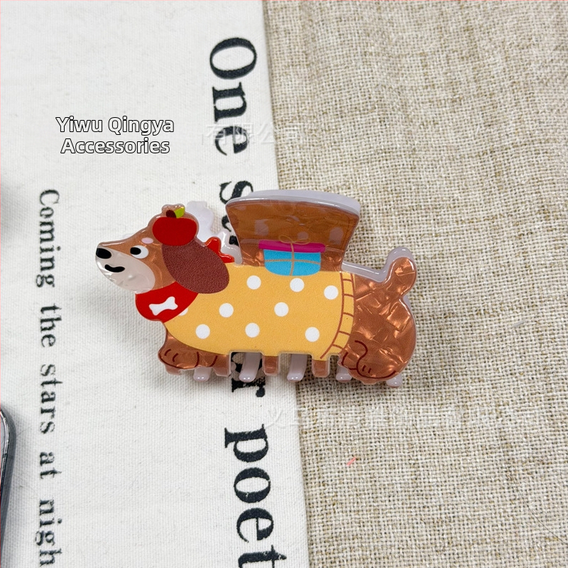 Ακρυλικό κλιπ μαλλιών με γκριπερ, παιδικό αγροτικό στυλ, φρέσκο και γλυκό, αξεσουάρ μαλλιών