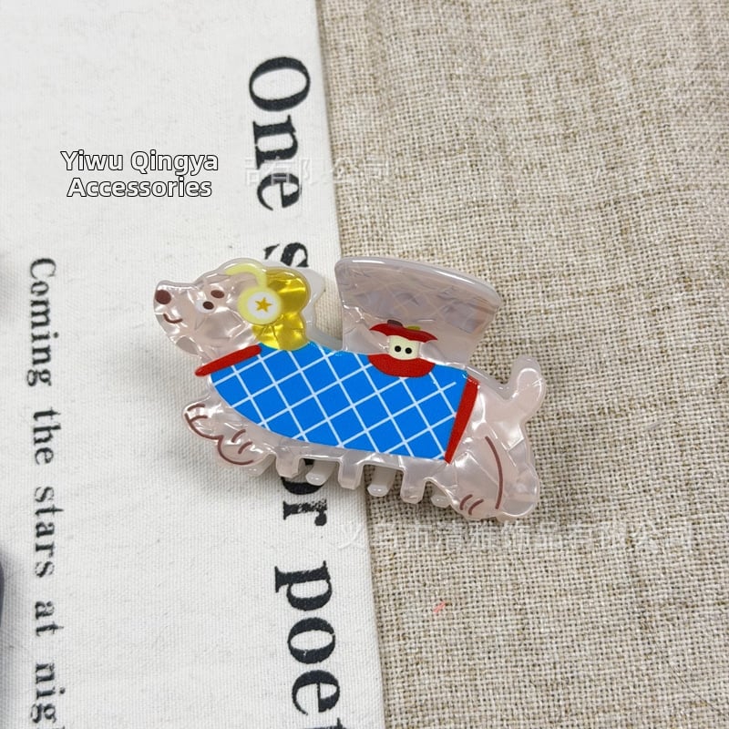 Ακρυλικό κλιπ μαλλιών με γκριπερ, παιδικό αγροτικό στυλ, φρέσκο και γλυκό, αξεσουάρ μαλλιών