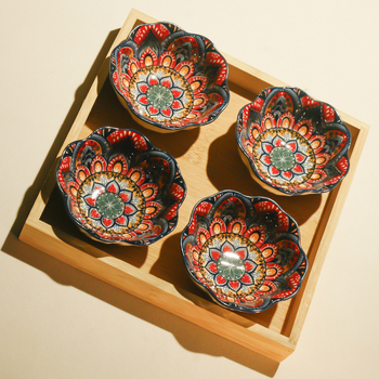 Порцеланова плодова чиния — Богемски стил, Луксозен ретро дизайн, Принт