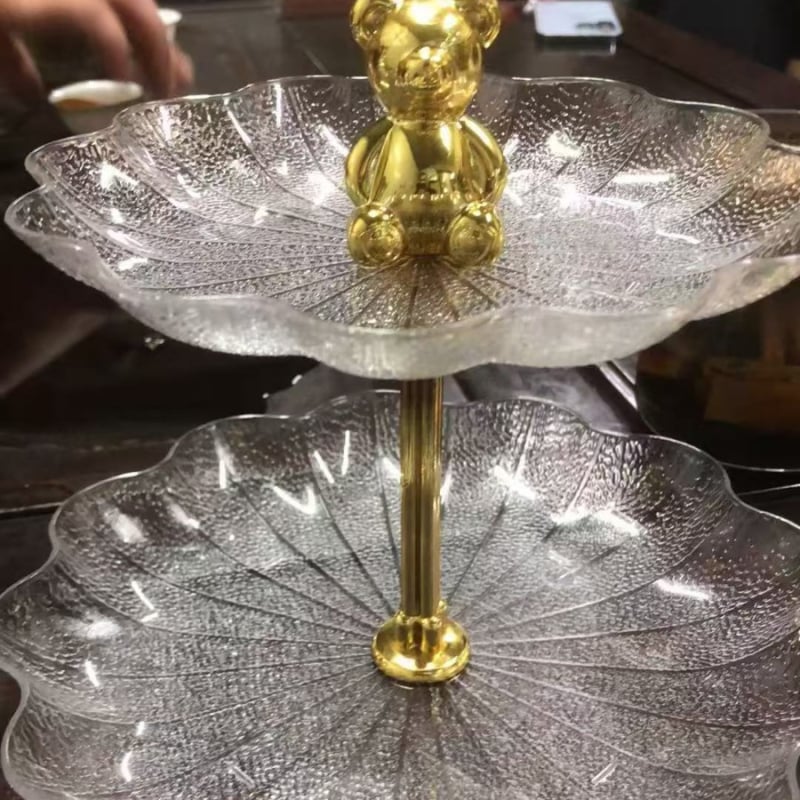 Пластмасова корона в европейски стил — стойка за плодови чинии, триредова десертна подложка за сватби и партита