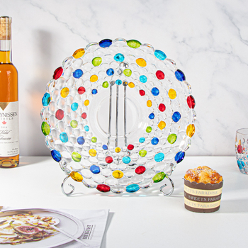 Стъклена плодова чиния, серия ръчно рисувана от майстори, Jing ao, пусната през 2024 г., стил Нов китайски стил