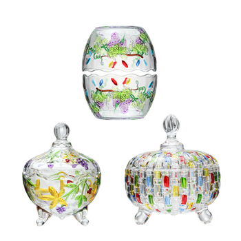 Стъклена плодова чиния, серия ръчно рисувана от майстори, Jing ao, пусната през 2024 г., стил Нов китайски стил