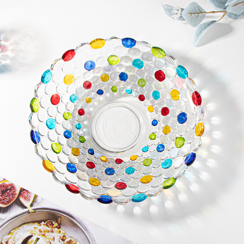 Стъклена плодова чиния, серия ръчно рисувана от майстори, Jing ao, пусната през 2024 г., стил Нов китайски стил