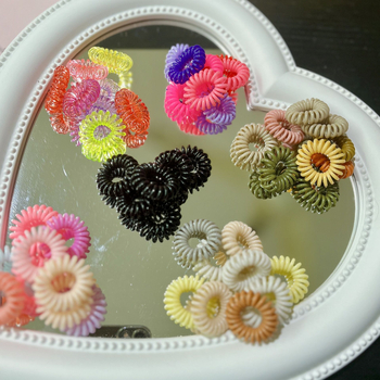 Δαχτυλίδι μαλλιών σε γραμμή τηλεφώνου, πλαστικό/ρητίνη, χειροποίητο, Zhang Guan Li Dai, άνοιξη 2024, στυλ φρέσκο και άνετο