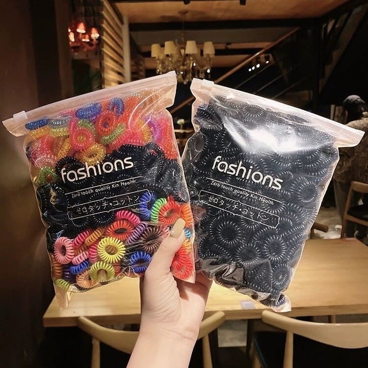 Δαχτυλίδι μαλλιών σε γραμμή τηλεφώνου, πλαστικό/ρητίνη, χειροποίητο, Zhang Guan Li Dai, άνοιξη 2024, στυλ φρέσκο και άνετο