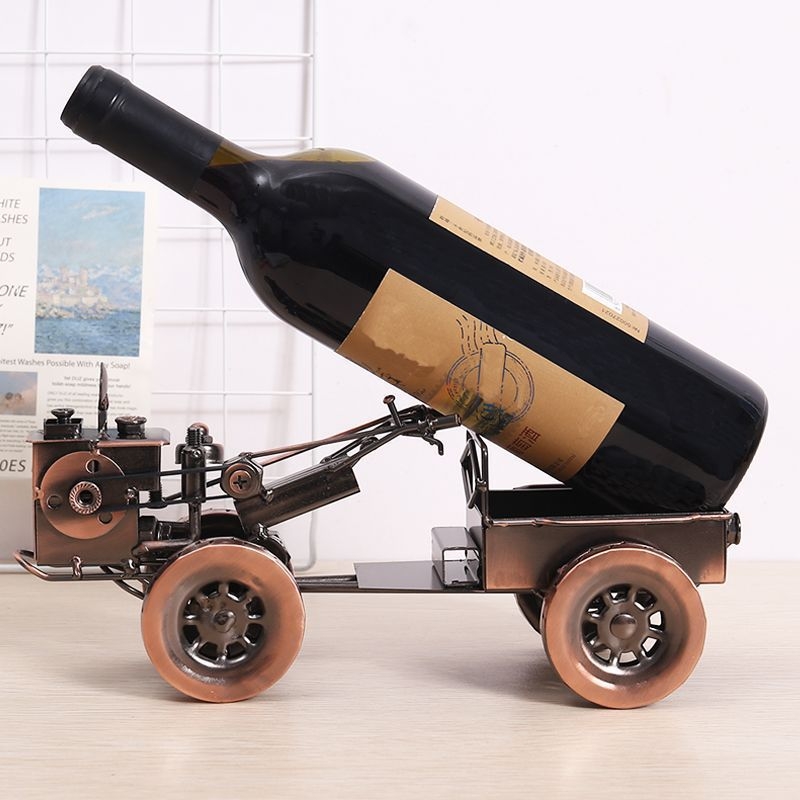 Ретро железен трактор – метален модел за домашна декорация, за дневна и винен шкаф; модерен минимализъм; Бранд Unique; подходящ като рекламен или бизнес подарък
