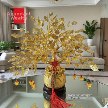 Дърво на късмета – декоративна фигура за хол, винен шкаф и ТВ шкаф; материал: смола и акрил с кристален завършек; стил: луксозно излъчване; подходящо за подарък за дома и тържества