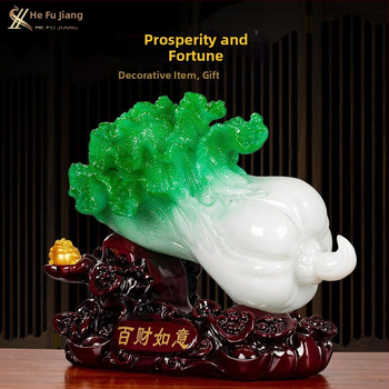 Декоративна фигура от смола във формата на зелка, китайски стил, марка Shangyaxuan, модел Cabbage Ornament, подходяща за хол и шкаф за телевизор