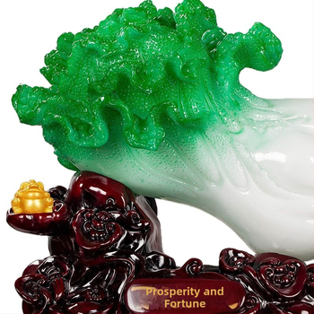 Декоративна фигура от смола във формата на зелка, китайски стил, марка Shangyaxuan, модел Cabbage Ornament, подходяща за хол и шкаф за телевизор