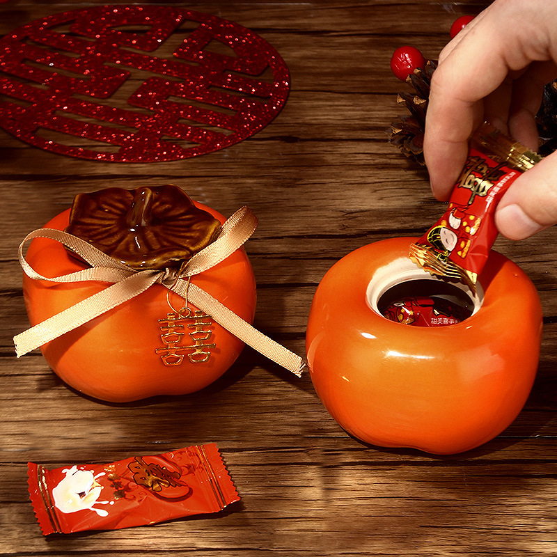 Keramički persimmon Ruyi posuda za svadbenu dekoraciju i kutija za slatkiše