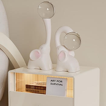 Слонова фигурка – синтетична смола, модерен минималистичен стил, занаяти от смола, картонна опаковка