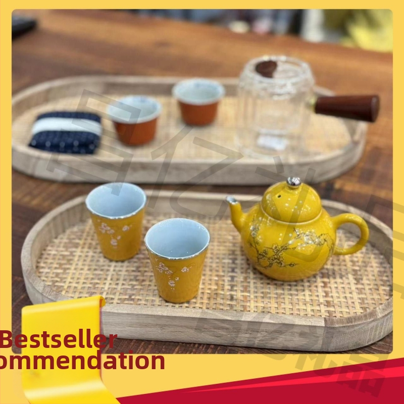 Retro ručne vyrobený podnos v japonskom štýle na čajové šálky a malé predmety