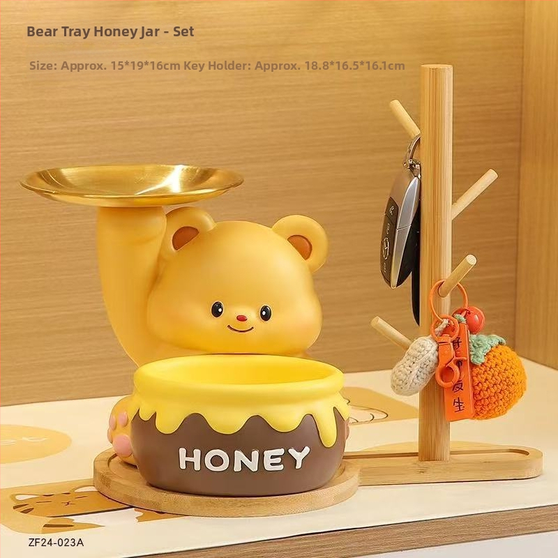 Сладко мече – държач за ключове за входното антре, синтетична смола, модерен минималистичен стил, картонена опаковка