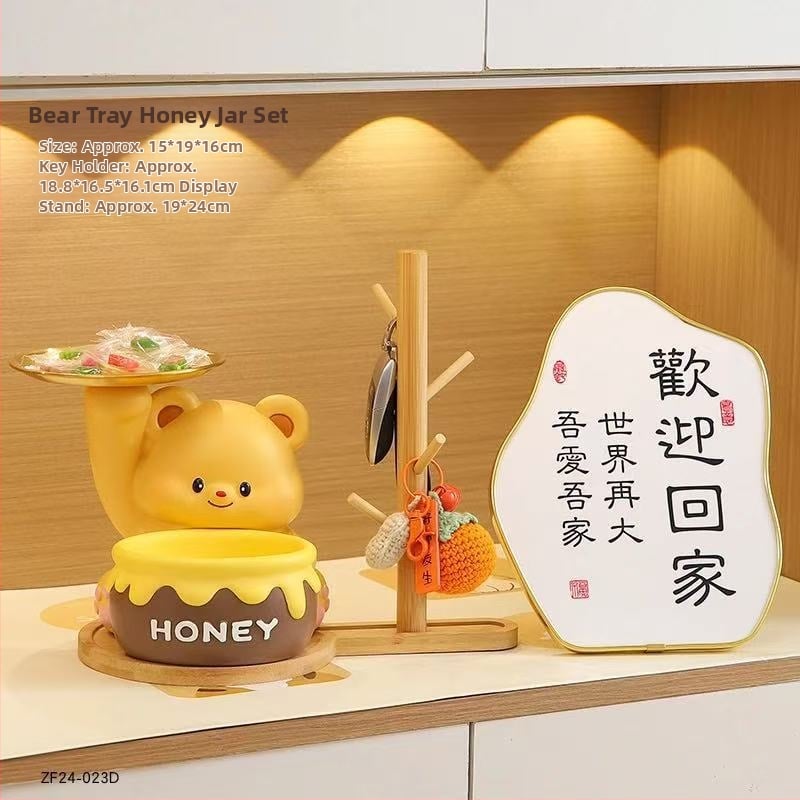 Сладко мече – държач за ключове за входното антре, синтетична смола, модерен минималистичен стил, картонена опаковка