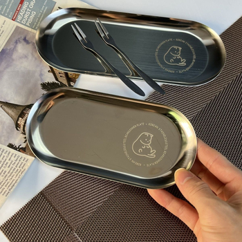 Korea-stiilis roostevabast terasest küpsetustaldrik – ristkülikukujuline magusto- ja tortide plaat, mitmekülgne küpsetustaldrik