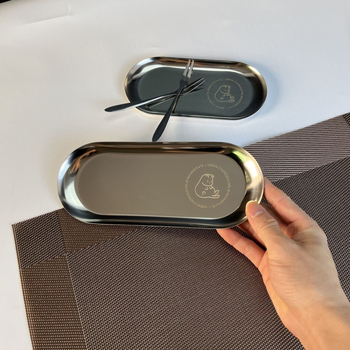 Korea-stiilis roostevabast terasest küpsetustaldrik – ristkülikukujuline magusto- ja tortide plaat, mitmekülgne küpsetustaldrik