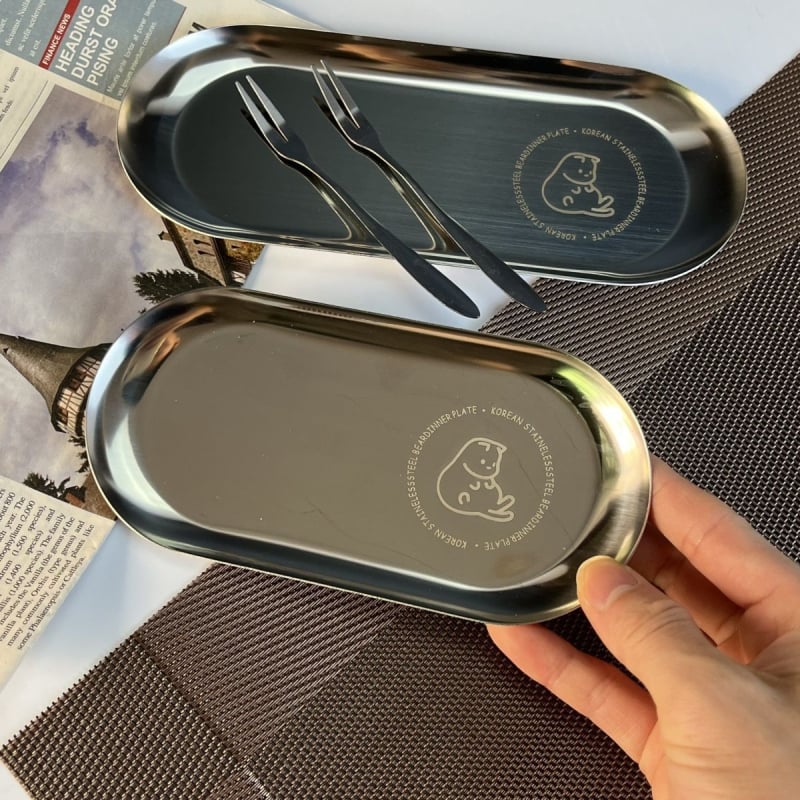 Korea-stiilis roostevabast terasest küpsetustaldrik – ristkülikukujuline magusto- ja tortide plaat, mitmekülgne küpsetustaldrik