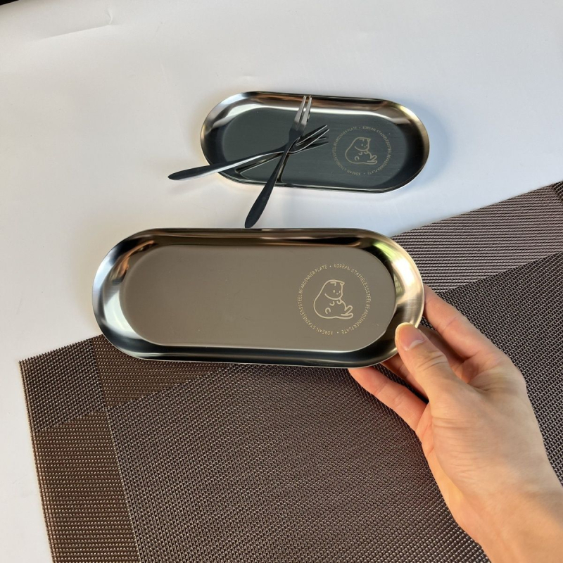 Korea-stiilis roostevabast terasest küpsetustaldrik – ristkülikukujuline magusto- ja tortide plaat, mitmekülgne küpsetustaldrik