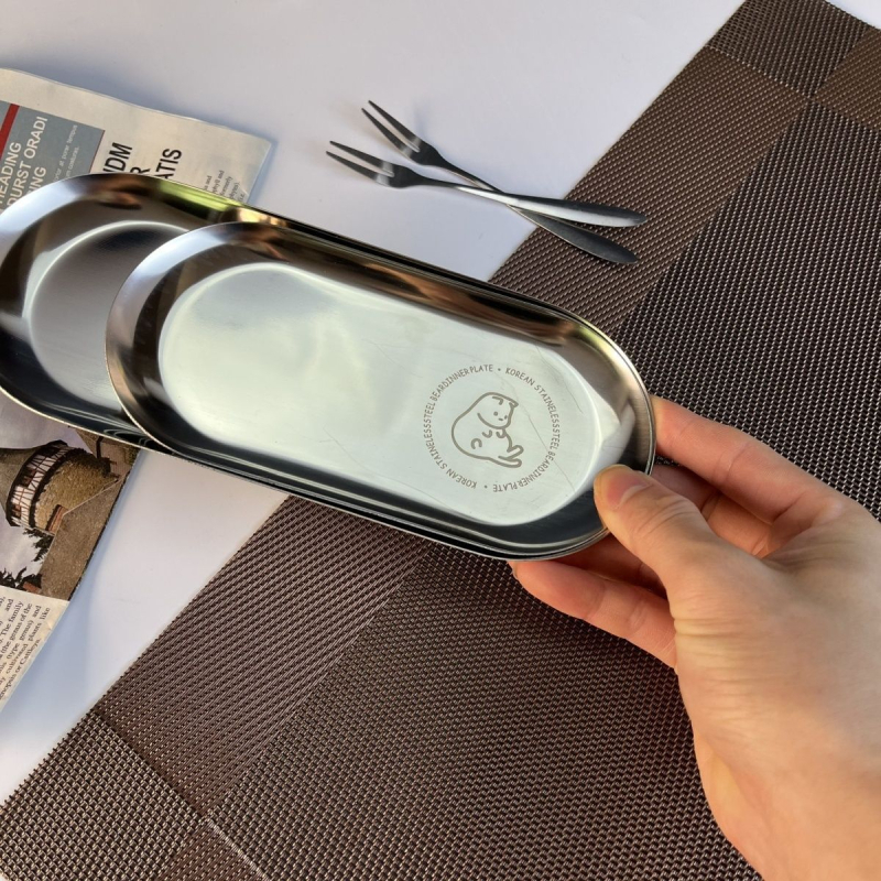 Korea-stiilis roostevabast terasest küpsetustaldrik – ristkülikukujuline magusto- ja tortide plaat, mitmekülgne küpsetustaldrik