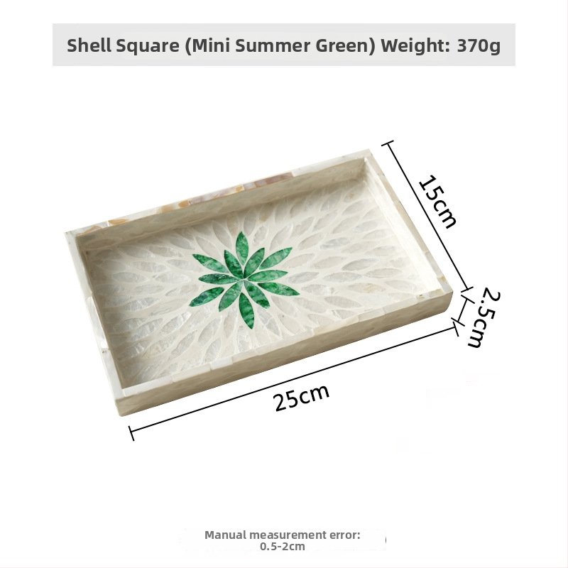 Инкрустирана с черупки квадратна настолна тава за съхранение — луксозен ретро стил за дома, дневната, кафе и ресторанти