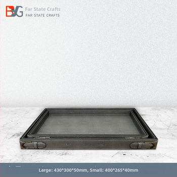 Tējas paplāte - Materiāli: koks, āda, metāls un flanels; Stils: jauns ķīniešu stils; Forma: taisnstūra; Pārklājuma process: 38431127446; Iepakojums: kartons