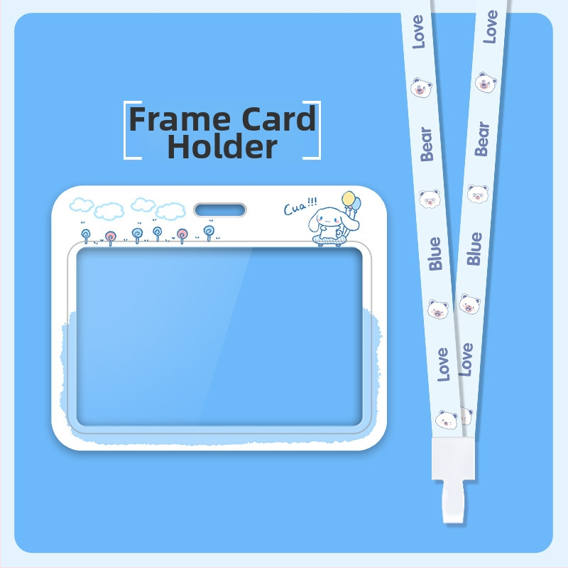Kaardihoidja, kahekordne läbipaistev aken, armas anime muster, libisemisega avamine, plastmass
