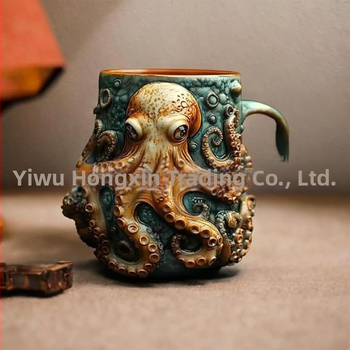 Ктулху-вдъхновена пиратска халба с мотив октопод - смола, модерен минималистичен бар декор, Hong Xin