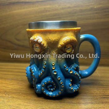 Ктулху-вдъхновена пиратска халба с мотив октопод - смола, модерен минималистичен бар декор, Hong Xin