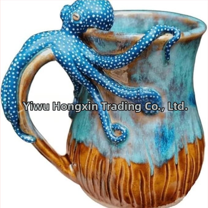 Ктулху-вдъхновена пиратска халба с мотив октопод - смола, модерен минималистичен бар декор, Hong Xin