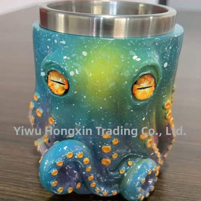 Ктулху-вдъхновена пиратска халба с мотив октопод - смола, модерен минималистичен бар декор, Hong Xin