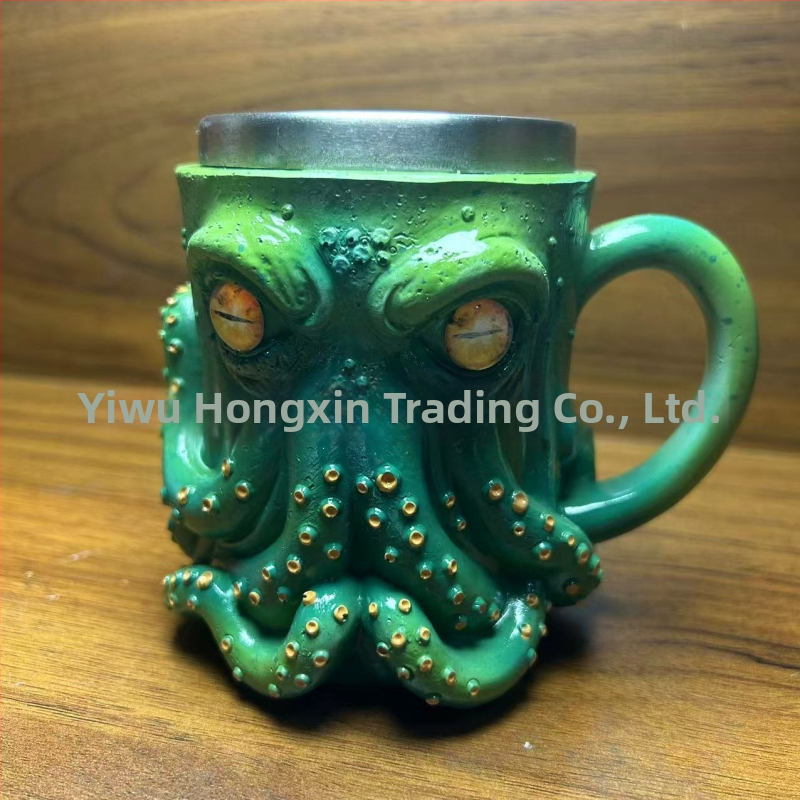 Ктулху-вдъхновена пиратска халба с мотив октопод - смола, модерен минималистичен бар декор, Hong Xin