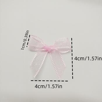 Аксесоар за маникюр с принцес панделка — органза плат, ръчна изработка, серия Принцеса, мотив Тинкър Бел, форма панделка