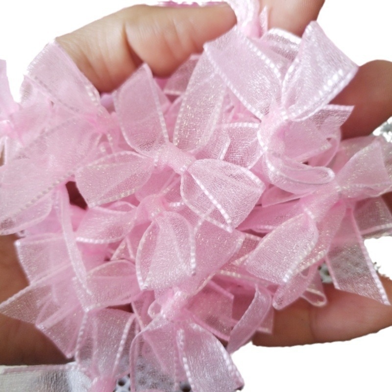 Аксесоар за маникюр с принцес панделка — органза плат, ръчна изработка, серия Принцеса, мотив Тинкър Бел, форма панделка