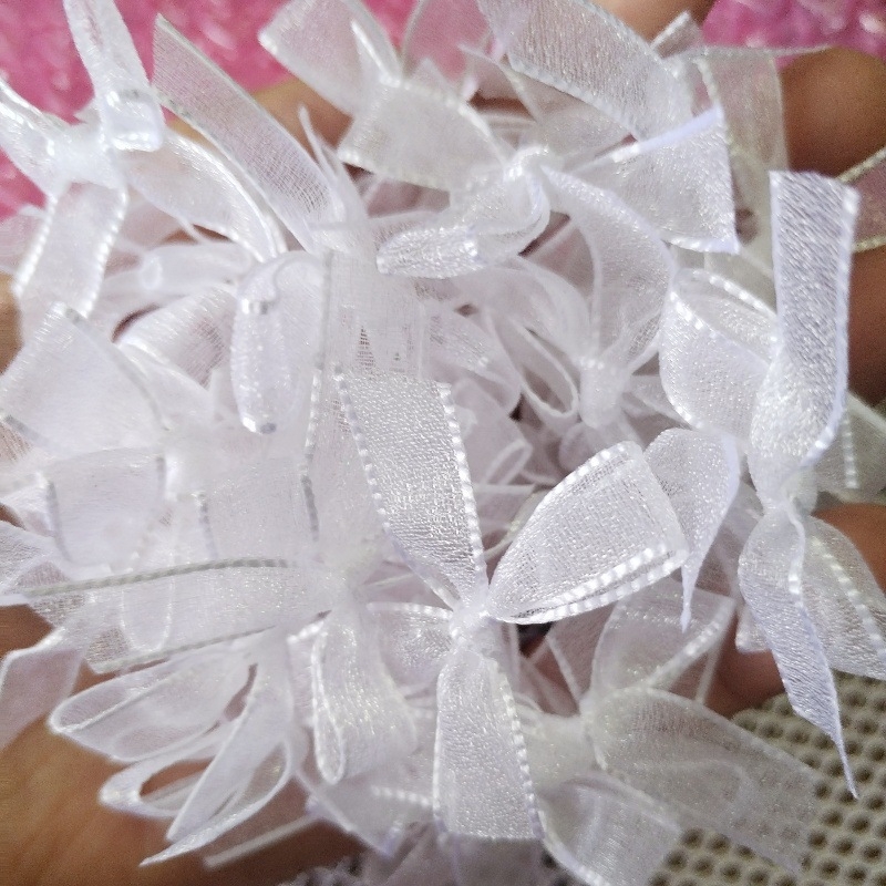 Аксесоар за маникюр с принцес панделка — органза плат, ръчна изработка, серия Принцеса, мотив Тинкър Бел, форма панделка