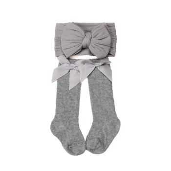 Ins стил плетен ободок за глава и комплект чорапи за бебета, корона форма, Twist шарка, Princess серия, подходящ за деца до 3 години, подарък комплект