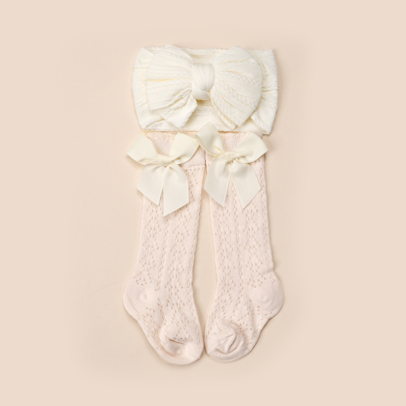 Ins стил плетен ободок за глава и комплект чорапи за бебета, корона форма, Twist шарка, Princess серия, подходящ за деца до 3 години, подарък комплект