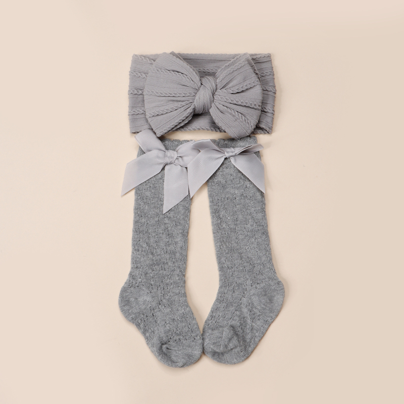 Ins стил плетен ободок за глава и комплект чорапи за бебета, корона форма, Twist шарка, Princess серия, подходящ за деца до 3 години, подарък комплект