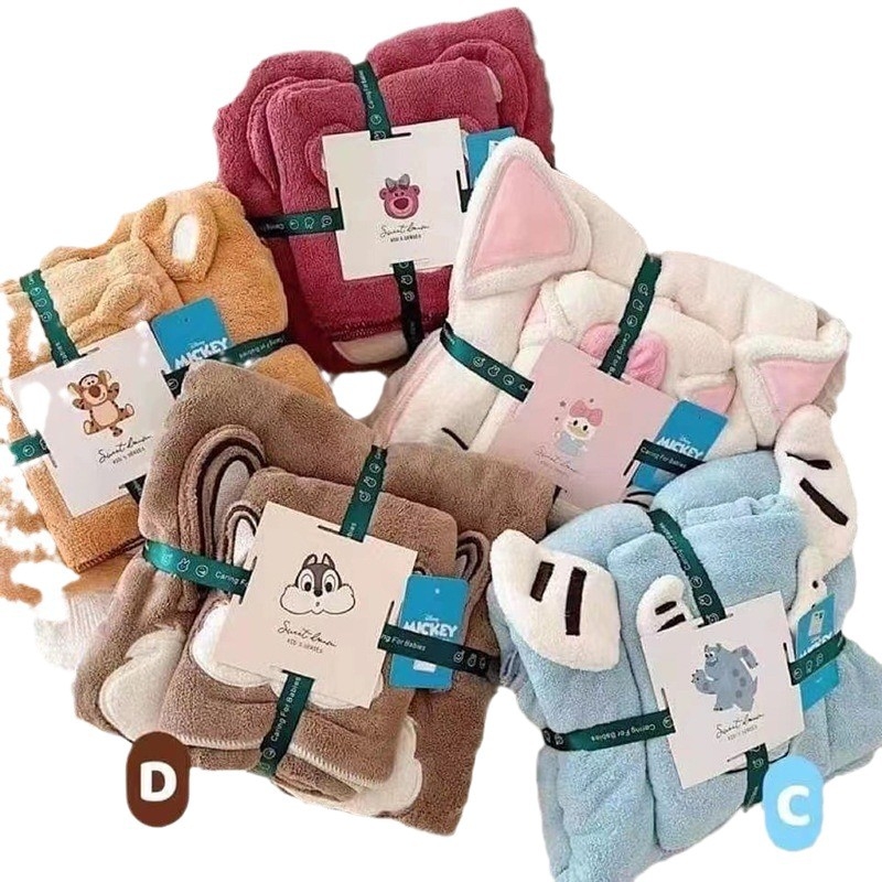 Σετ παιδικών πετσετών μπάνιου και παραλίας σειρά Strawberry Bear, 3D σχέδιο, Microfiber, 150D, 100–120 g, Plain Weave