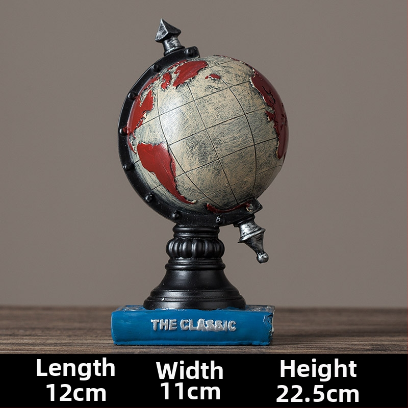 Nudažytas dervos globus – retro stiliaus interjero dekoras gyvenamajam kambariui