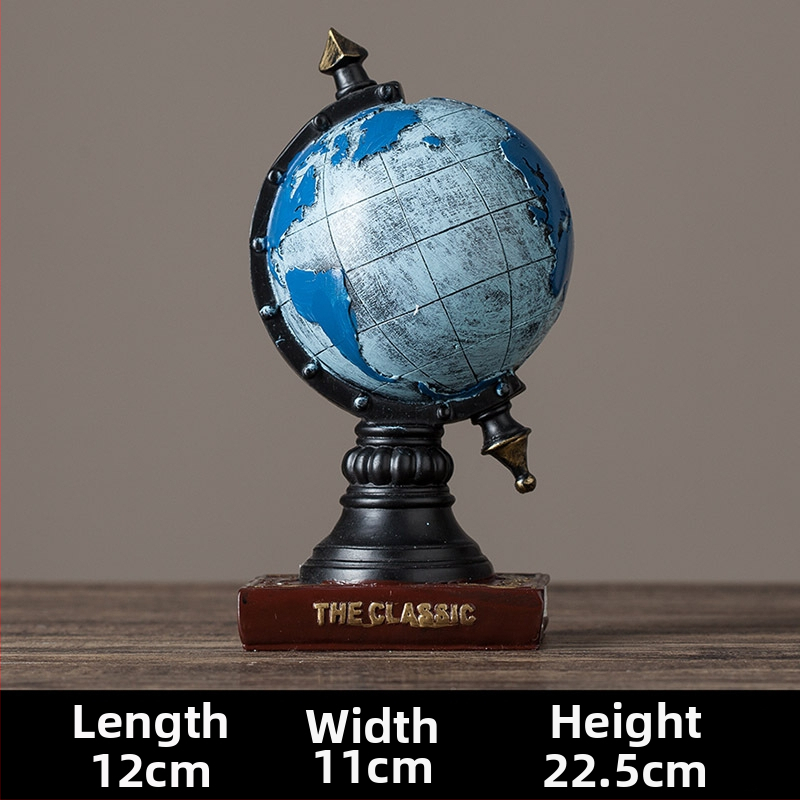 Nudažytas dervos globus – retro stiliaus interjero dekoras gyvenamajam kambariui