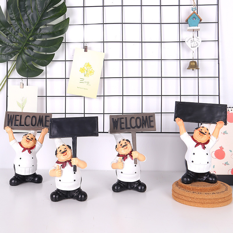 Figurica kuhara u američko-seoskom retro stilu, skulptura od smole, modernistički minimalistički dizajn (Materijal: Smola; Proces: Retro; Stil: Modern Minimalizam; Proizvodnja: Skulptura)
