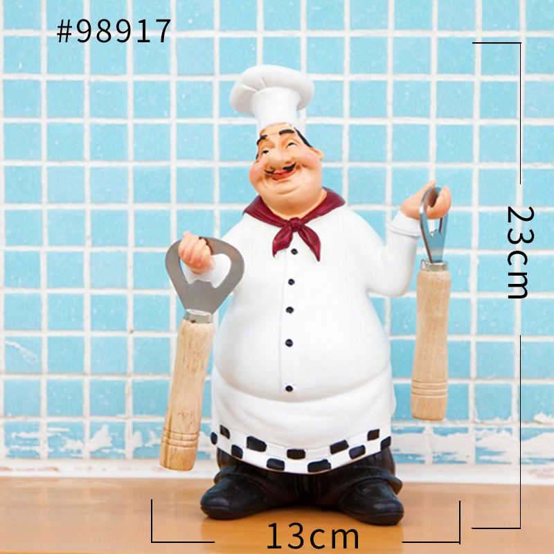 Figurica kuhara u američko-seoskom retro stilu, skulptura od smole, modernistički minimalistički dizajn (Materijal: Smola; Proces: Retro; Stil: Modern Minimalizam; Proizvodnja: Skulptura)