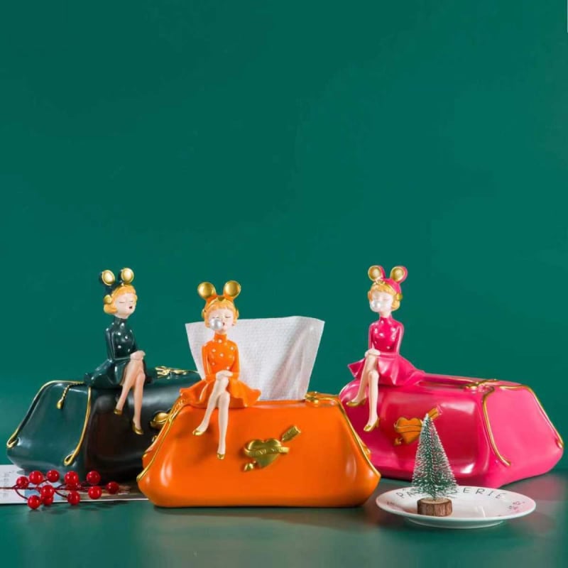 Кутия за салфетки — смола, модерно изкуство, за бюро, рецепция и бар