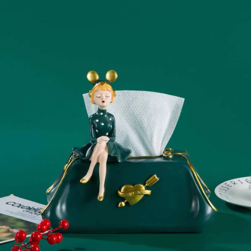 Кутия за салфетки — смола, модерно изкуство, за бюро, рецепция и бар