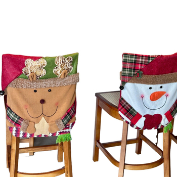 Ziemassvētku krēsla pārvalks ar zīda ziediem – universāls stils, piemērots restorāniem, bāriem un kafejnīcām