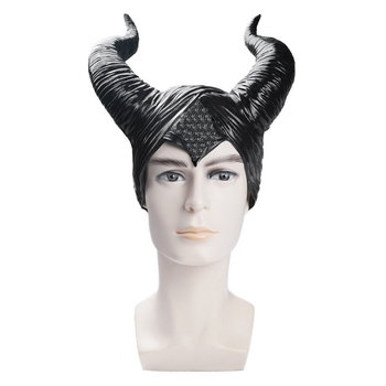 Mască de cap Halloween cu coarne de diavol - vinil, blister, brand Nine ding, recuzită machiaj costum