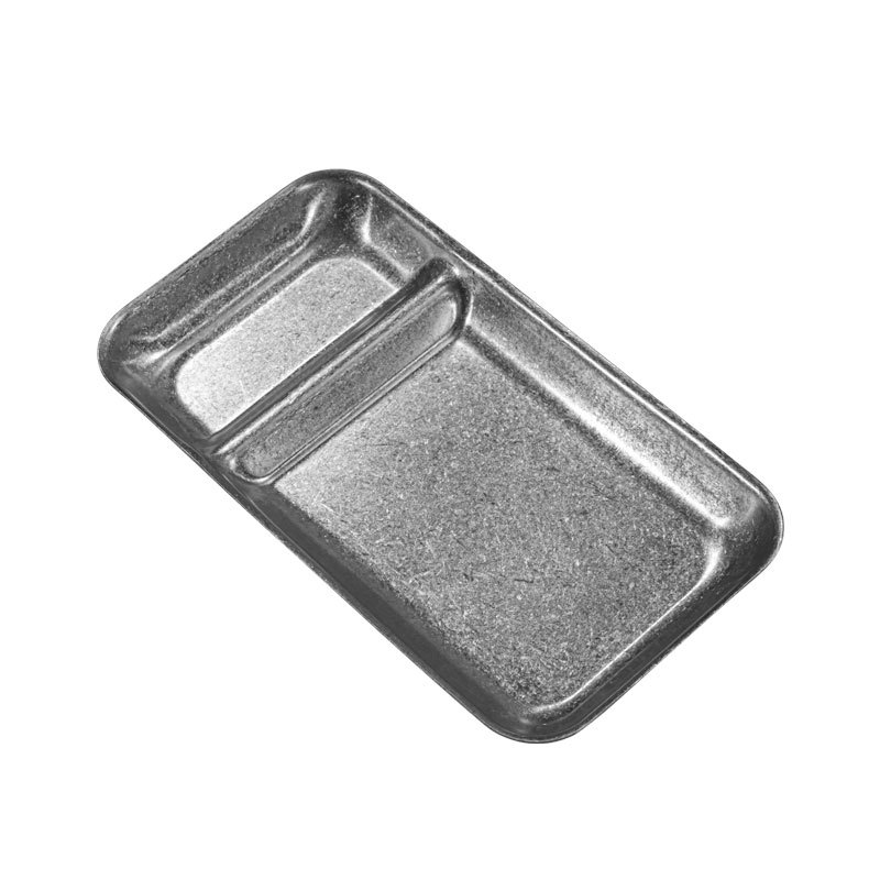 Platou pentru gustări din oțel inoxidabil, cu compartiment pentru sos, în formă de scoică, stil retro, formă neregulată