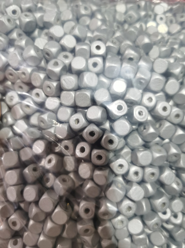 Fa négyszögletes gyöngyök DIY ékszerekhez, festett, retro stílus