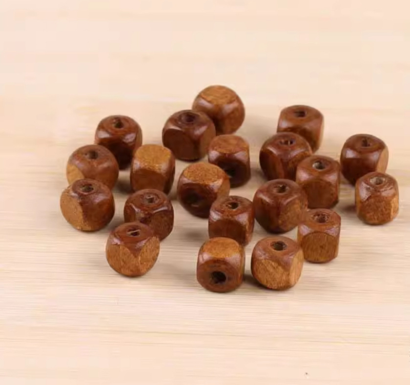 Fa négyszögletes gyöngyök DIY ékszerekhez, festett, retro stílus