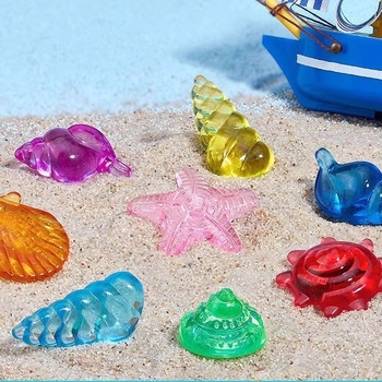 Ocean World: Akrilne draguljske igračke za djecu, svijetle morsko-životinje, delfin i školjka, dekoracija za akvarij